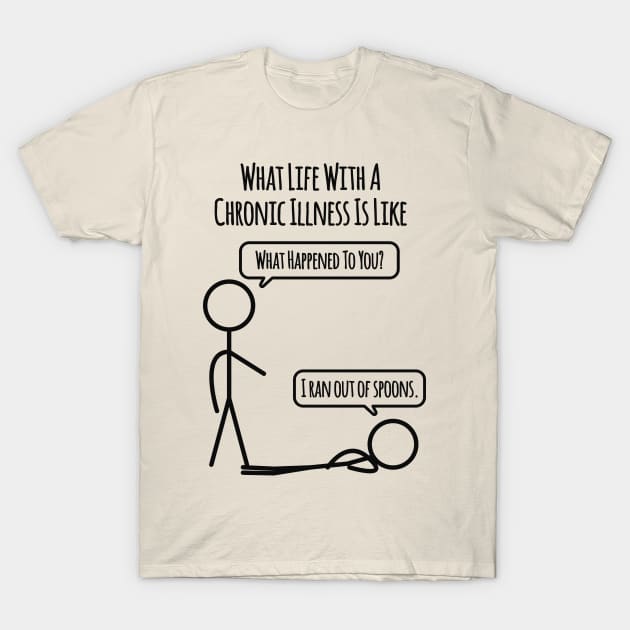 Life With Chronic Illness: Ran Out Of Spoons T-Shirt by Jesabee Designs